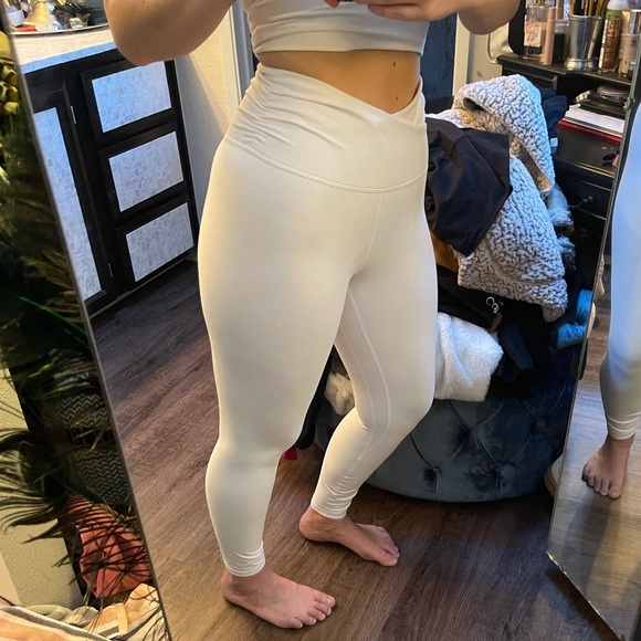 White crossover waist leggings - Picture 4 of 9